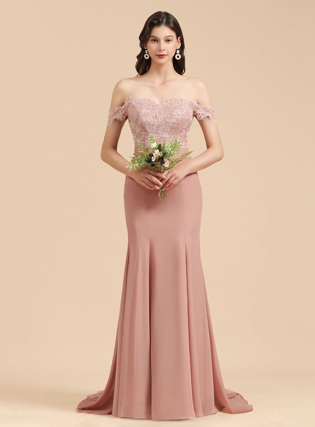 Sweetheart Off-The-Shoulder Sleeveless Mermaid Dress BMbride