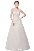 BMbride Sweetheart Strapless A-line Long Lace Tulle Wedding Dresses BMbride