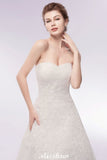BMbride Sweetheart Strapless A-line Long Lace Tulle Wedding Dresses BMbride