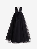 Enchanting A-Line Sweetheart Corset Tulle Prom Dress with a Flattering Slit BM bride