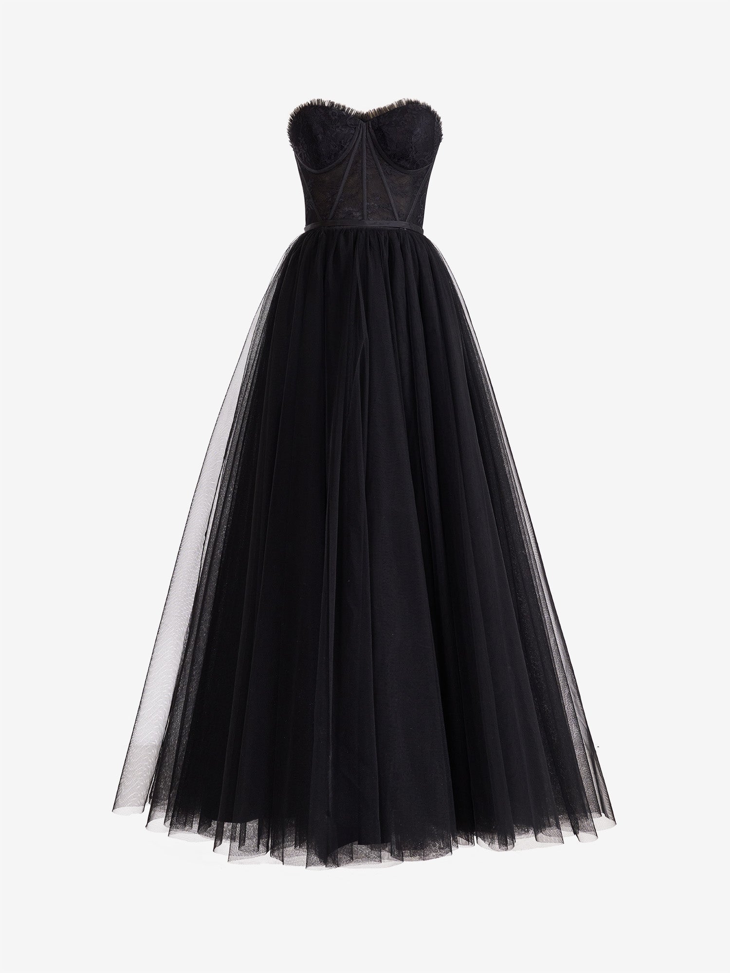 Enchanting A-Line Sweetheart Corset Tulle Prom Dress with a Flattering Slit BM bride