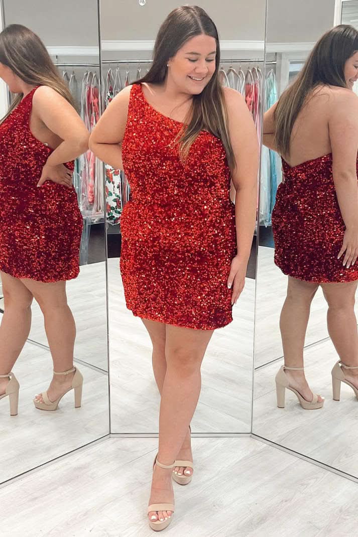 Elegant Sheath V Neck Sequin Homecoming Dress BM bride