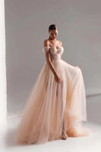 Stunning A-Line Long Shining Beads Prom Gown BM bride