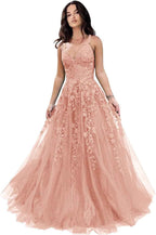 Tulle Prom Dresses for Women 2025 Sparkly Lace Appliques Long Ball Gowns Spaghetti Straps A - Line Evening Gowns - Bmbride