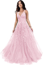 Tulle Prom Dresses for Women 2025 Sparkly Lace Appliques Long Ball Gowns Spaghetti Straps A - Line Evening Gowns - Bmbride