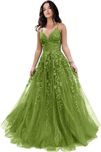 Tulle Prom Dresses for Women 2025 Sparkly Lace Appliques Long Ball Gowns Spaghetti Straps A - Line Evening Gowns - Bmbride