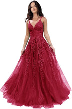 Tulle Prom Dresses for Women 2025 Sparkly Lace Appliques Long Ball Gowns Spaghetti Straps A - Line Evening Gowns - Bmbride
