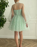 Captivating A-Line Corset Homecoming Dress with Charming Sleeves BM bride