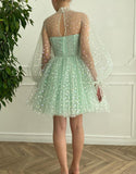 Captivating A-Line Corset Homecoming Dress with Charming Sleeves BM bride