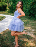 Eye-Catching Sweetheart Gold Metallic A-Line Ruffle Homecoming Dress BM bride