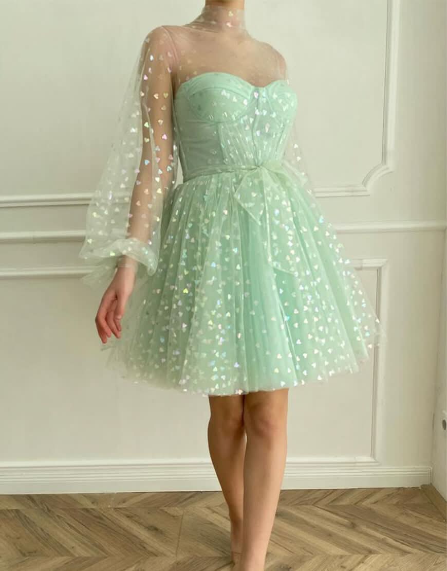 Captivating A-Line Corset Homecoming Dress with Charming Sleeves BM bride