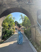 V Neck Satin Prom Dresses Long Mermaid Lace Evening Gown with Slit Pleated Bodycon Formal Dress with Tail - Bmbride