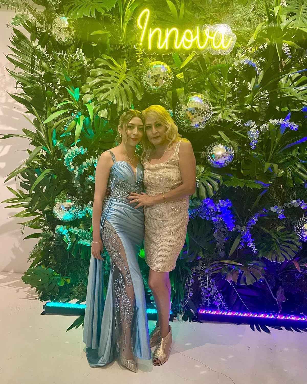 V Neck Satin Prom Dresses Long Mermaid Lace Evening Gown with Slit Pleated Bodycon Formal Dress with Tail - Bmbride