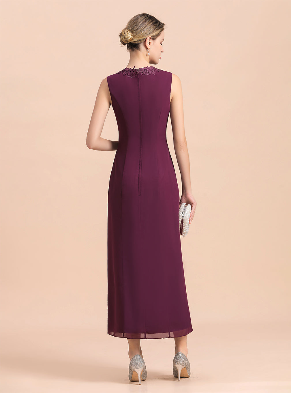 V-Neck Sleeveless Appliques Dress BMbride