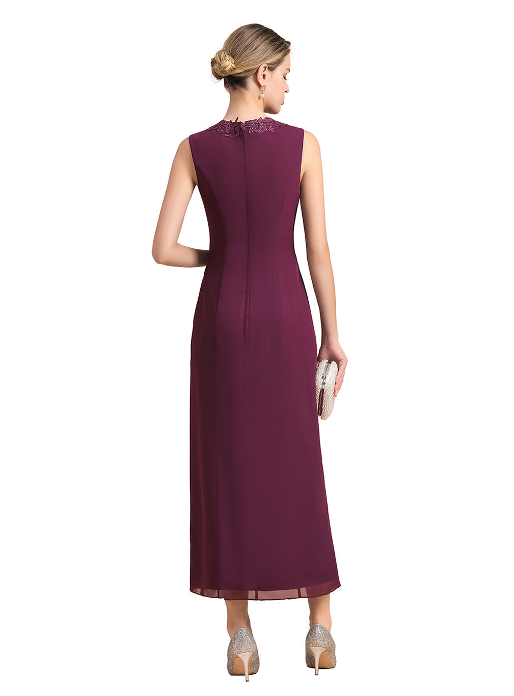 V-Neck Sleeveless Appliques Dress BMbride