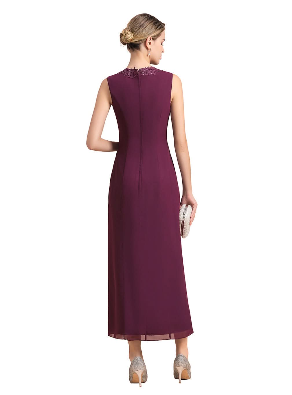 V-Neck Sleeveless Appliques Dress BMbride