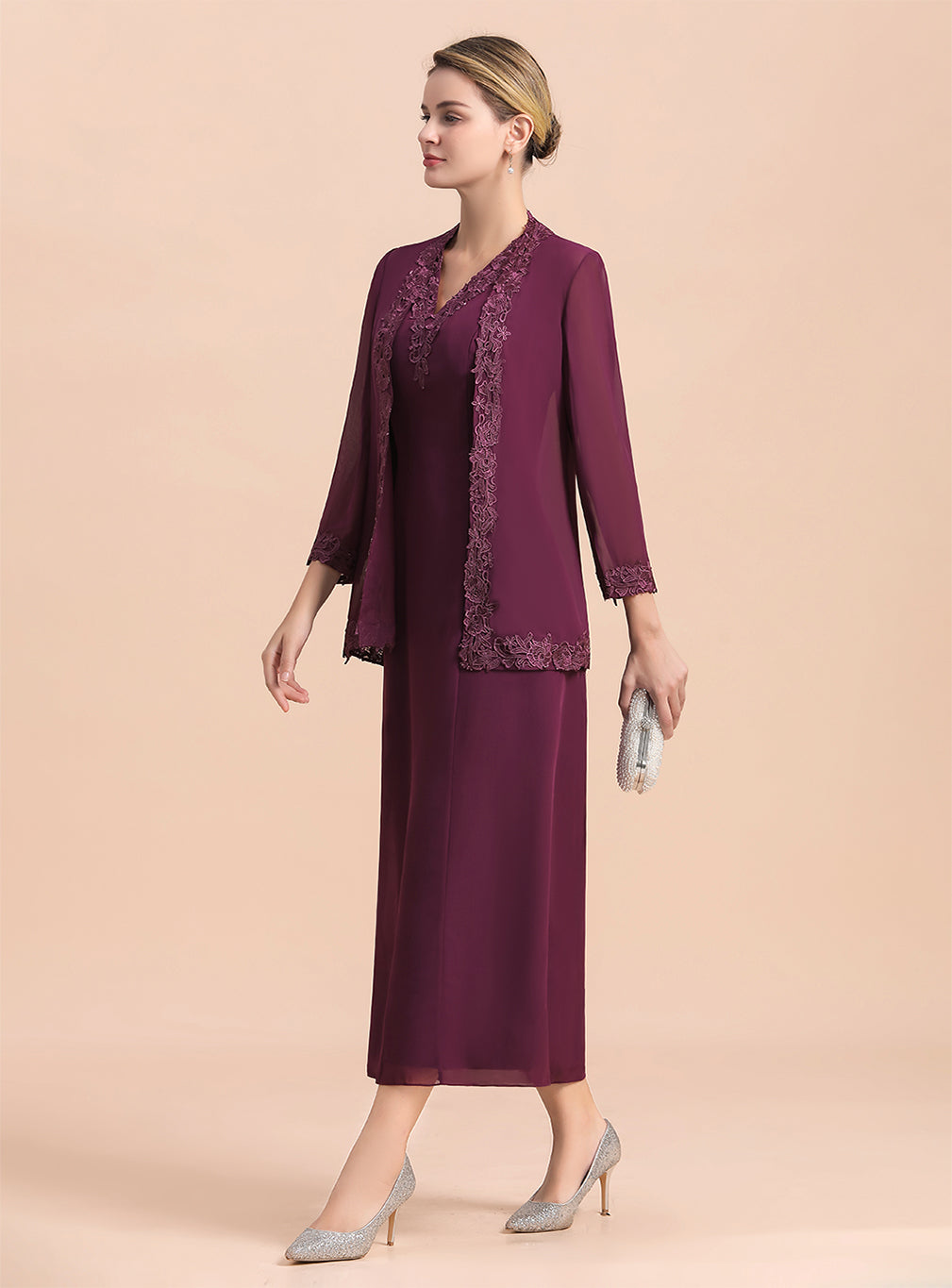V-Neck Sleeveless Appliques Dress BMbride