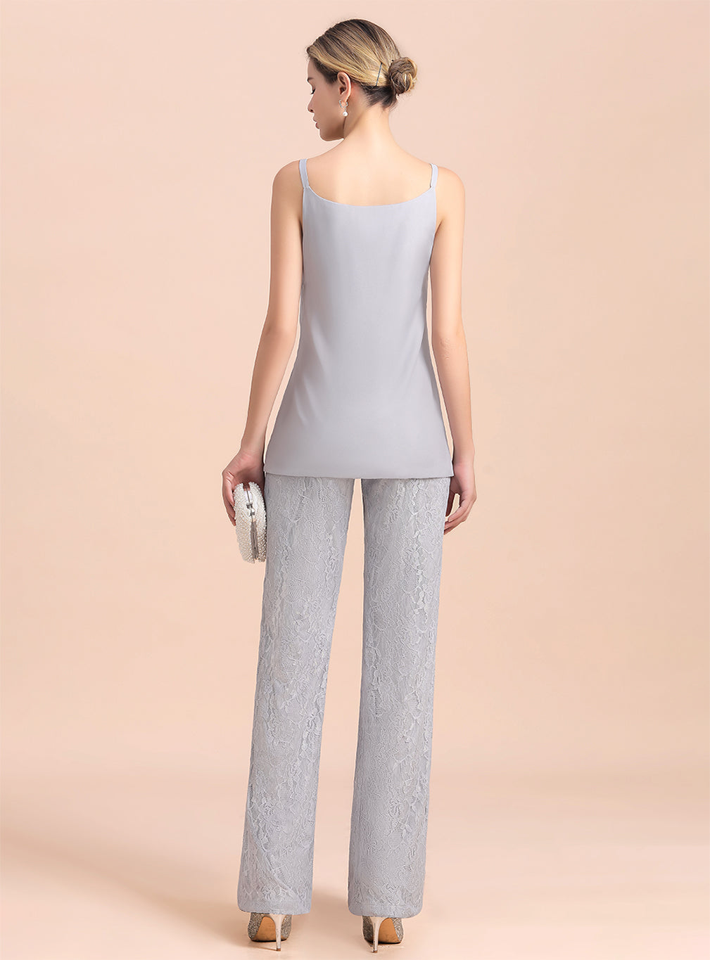 V-Neck Spaghetti Straps Appliques Jumpsuit BMbride