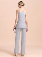 V-Neck Spaghetti Straps Appliques Jumpsuit BMbride