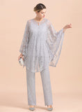V-Neck Spaghetti Straps Appliques Jumpsuit BMbride