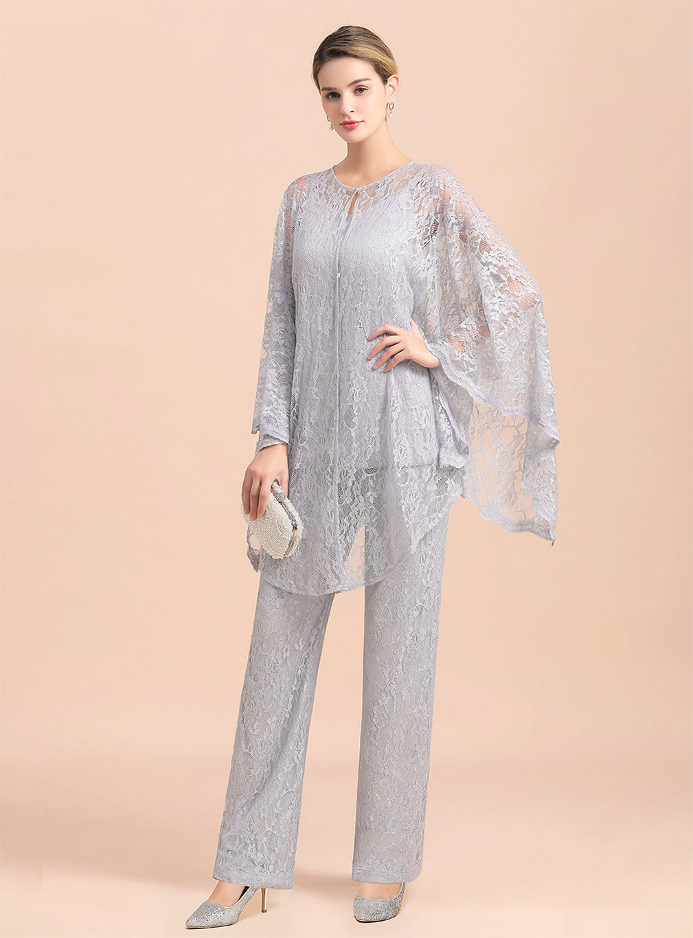 V-Neck Spaghetti Straps Appliques Jumpsuit BMbride