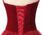 V Neck Velvet and Tulle Long Ball Gown Corset Formal Evening Prom Dresses - Bmbride
