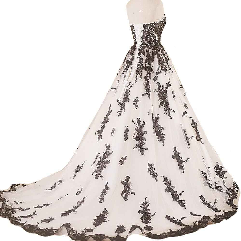 Vintage Gothic Black Lace Ball Gown Long Prom Dresses Gowns Bmbride