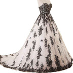 Vintage Gothic Black Lace Ball Gown Long Prom Dresses Gowns Bmbride
