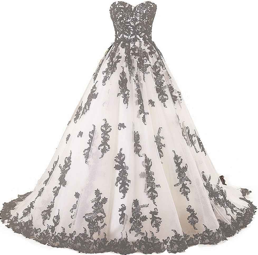 Vintage Gothic Black Lace Ball Gown Long Prom Dresses Gowns Bmbride