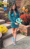 Elegant A-Line Off the Shoulder Homecoming Dress with Intricate Beading BM bride