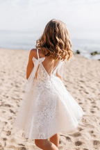 BMbride White Short Sleeveless Ball Gown Flower Girls Dress With Lace BMbride