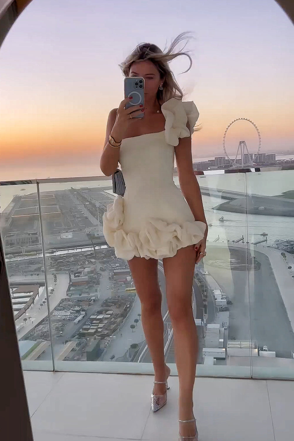 Chic White Strapless Bodycon Homecoming Dress with Romantic Ruffles BM bride