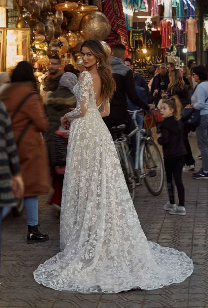 Women's Beach Spaghetti Strap Wedding Dresses for Bride 2025 Boho Long Lace Bridal Gowns for Wedding - Bmbride