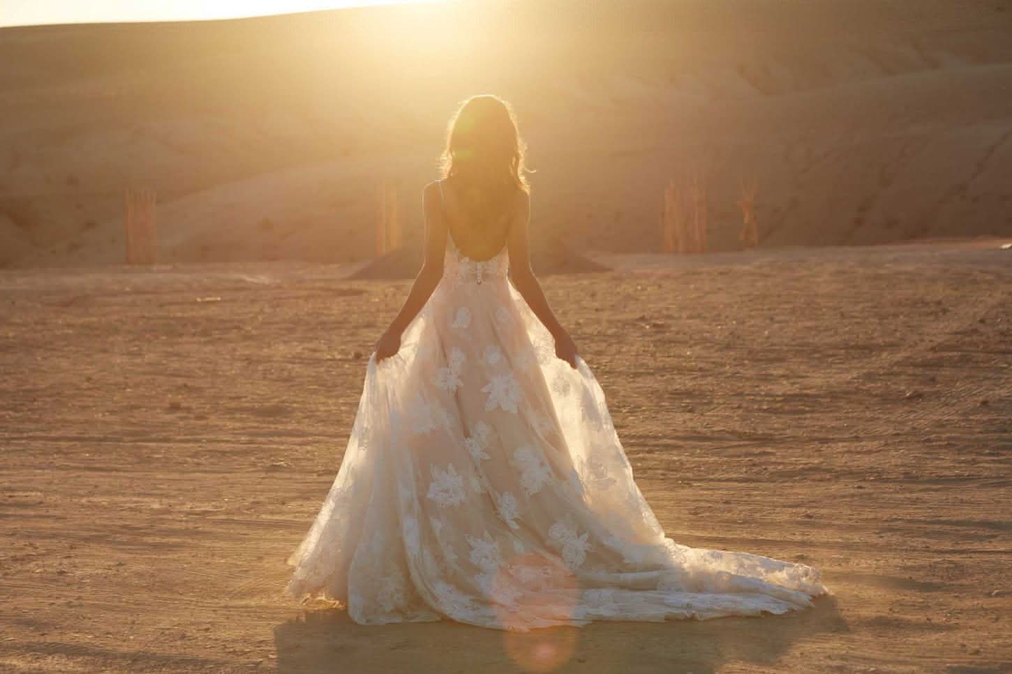 Women's Beach Spaghetti Strap Wedding Dresses for Bride 2025 Boho Long Lace Bridal Gowns for Wedding - Bmbride