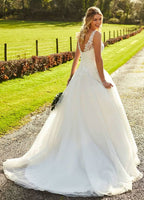 Women's Beach Spaghetti Strap Wedding Dresses for Bride 2025 Boho Long Lace Bridal Gowns for Wedding - Bmbride