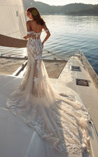 Women's Beach Spaghetti Strap Wedding Dresses for Bride 2025 Boho Long Lace Bridal Gowns for Wedding - Bmbride