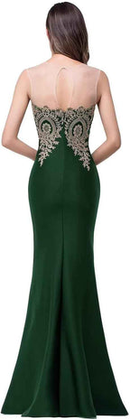 Women's Lace Applique Long Formal Mermaid Evening Prom Dresses - Bmbride
