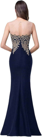 Women's Lace Applique Long Formal Mermaid Evening Prom Dresses - Bmbride