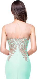 Women's Lace Applique Long Formal Mermaid Evening Prom Dresses - Bmbride