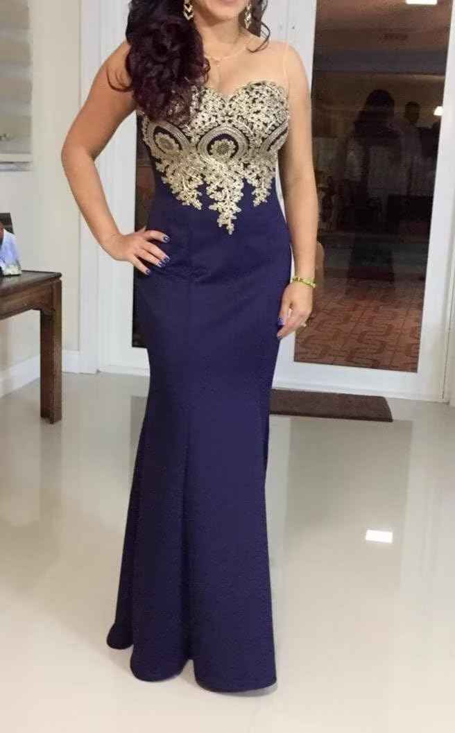 Women's Lace Applique Long Formal Mermaid Evening Prom Dresses - Bmbride