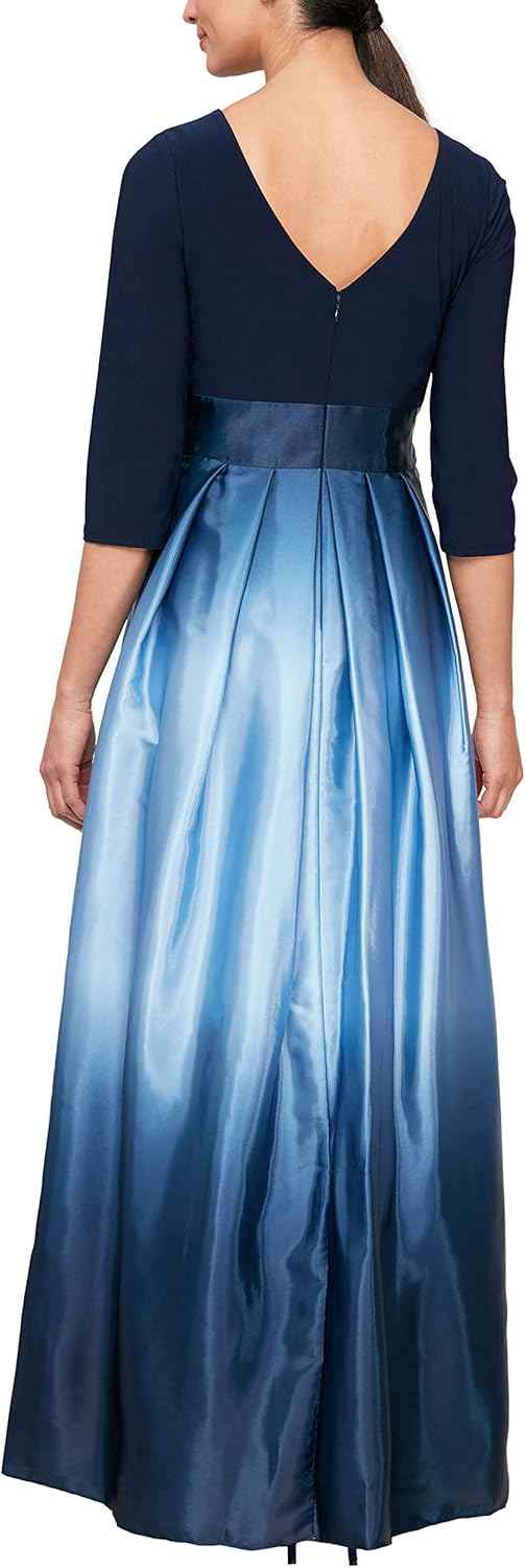 Women's Long Satin Mother of The Bride Dress with Pockets, Formal Party Gown (Petite and Regular Sizes) - Bmbride