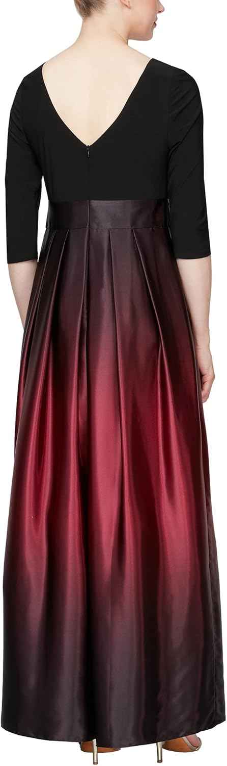 Women's Long Satin Mother of The Bride Dress with Pockets, Formal Party Gown (Petite and Regular Sizes) - Bmbride