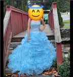 Women's Organza Ruffles Quinceanera Beaded Sweetheart Prom Ball Gown - Bmbride
