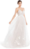 Women's Wedding Dresses Appliques Boho Beach Sexy Spaghetti Straps Lace Bridal Gowns Open Back - Bmbride